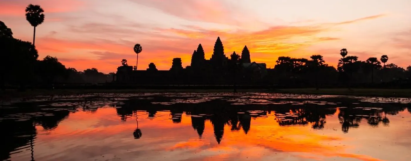 Kambodscha Siem Reap Angkor Abendrot Sonnenuntergang Stimmung Besichtigung