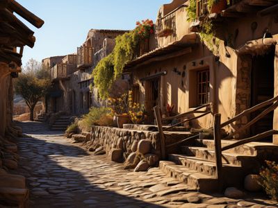 Chile San Pedro de Atacama Straße mit Kopfsteinpflaster AdobeStock 866502063