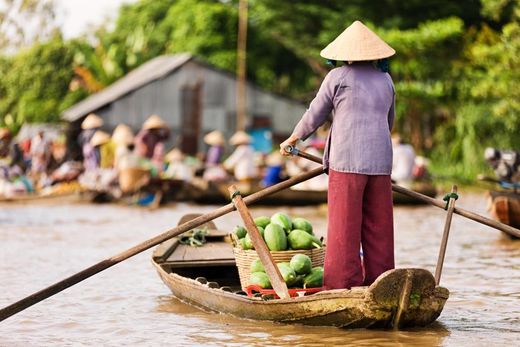Vietnam Mekong Delta schwimmender Markt