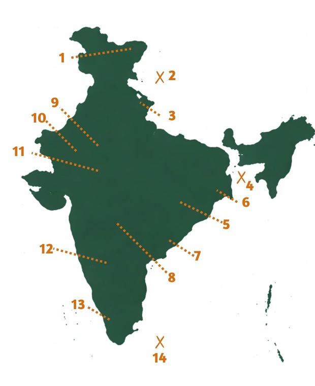 Indien_Highlights Neu_Karte Karte