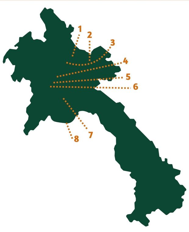 Laos_Highlights_Karte Karte