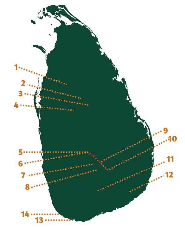 Sri Lanka_Highlights Neu_Karte Karte