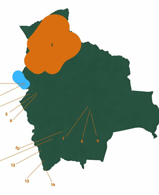 Bolivien_Highlights Neu-Karte Karte