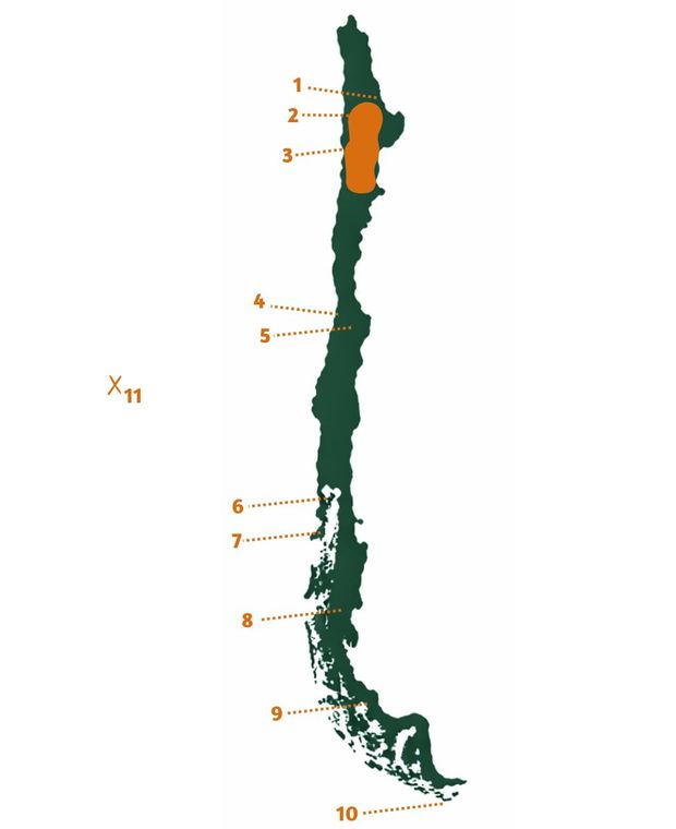Chile_Highlights Neu_Karte Karte