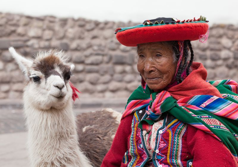 Cusco Lama Frau