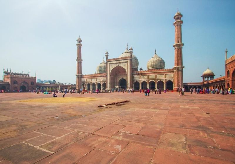 Indien Delhi JamaMasjid Moschee Freitag schoenes Gebaeude