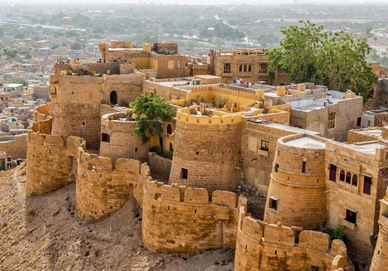 Indien Jaisalmer Fort Mauern lebhaft