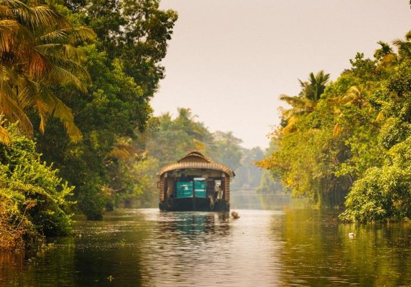 Indien Kerala Backwaters Hausboot fahren