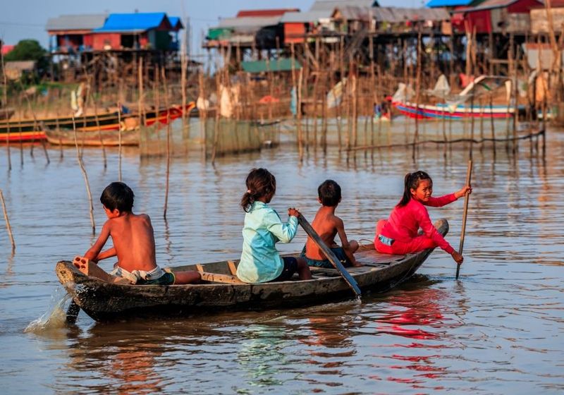 Kambodscha Siem Reap Tonle Sap Bootstour