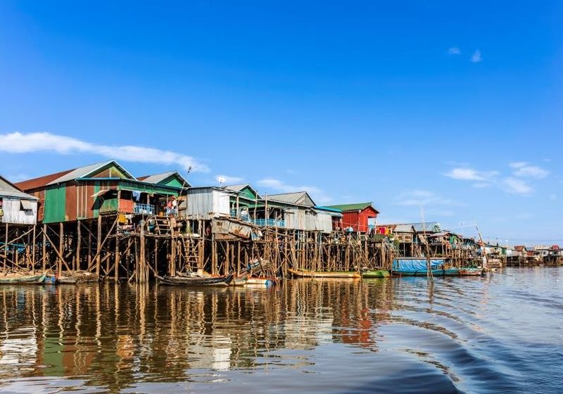 Kambodscha Tonle Sap See Stelzendorf Ausflug