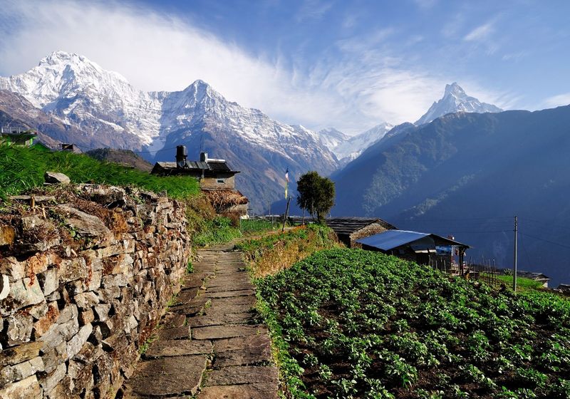 Nepal Ghnadruk Village Annapurna Blick - Himalaya wandern