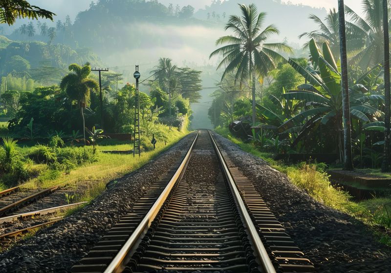Indonesien Java Zugstrecke Gleise Zug KI AdobeStock 816480545